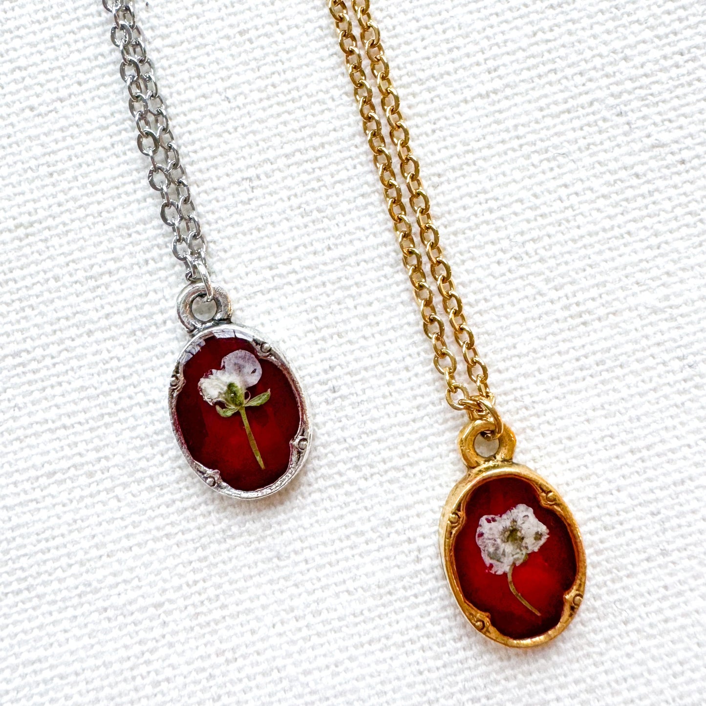 Denise Pressed Flower Necklace | Gold