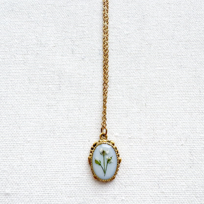 Dorothy Ornate Pressed Flower Necklace | Gold