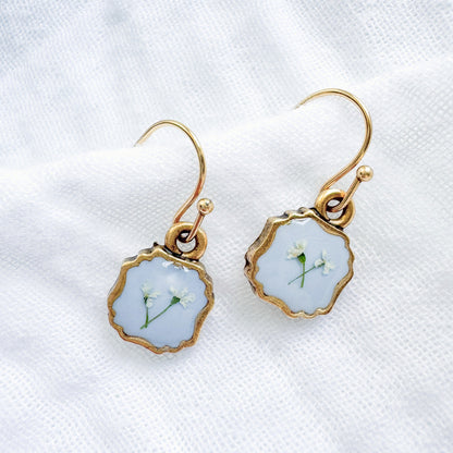 Dorothy Pressed Flower Drop Earrings | Gold