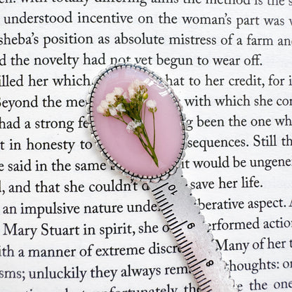 Elise Pressed Flower Bookmark | Silver