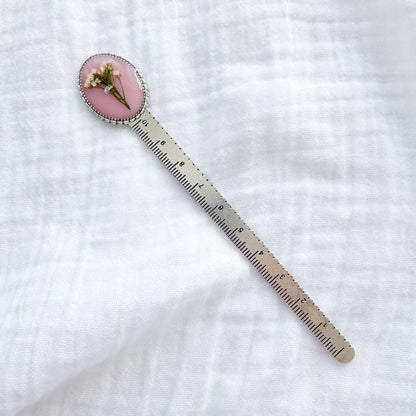 Elise Pressed Flower Bookmark | Silver