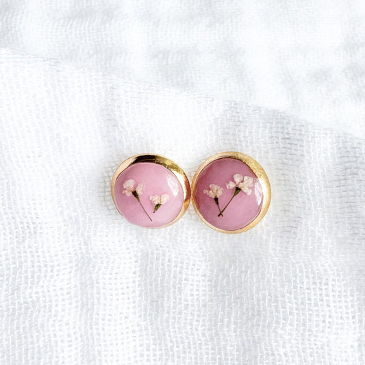 Elise Pressed Flower Earrings | Gold