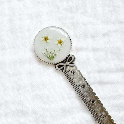 Elsa Pressed Flower Bookmark | Silver