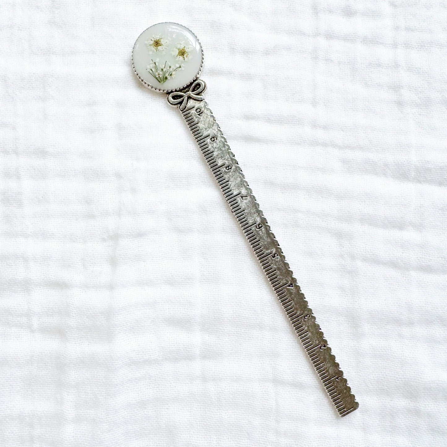 Elsa Pressed Flower Bookmark | Silver