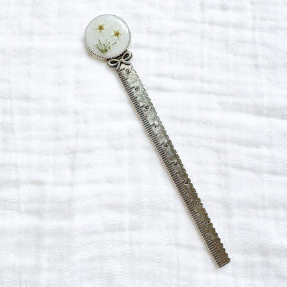 Elsa Pressed Flower Bookmark | Silver
