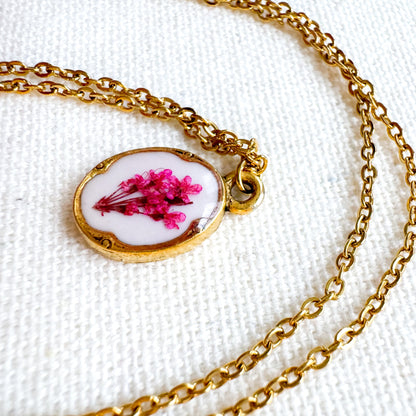Emma Pressed Flower Necklace | Gold