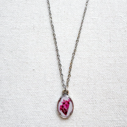 Emma Pressed Flower Necklace | Silver