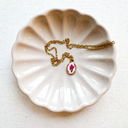 Emma Pressed Flower Necklace | Gold