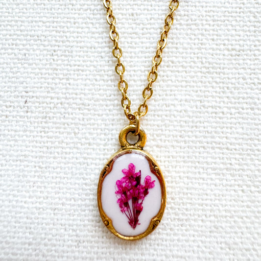 Emma Pressed Flower Necklace | Gold