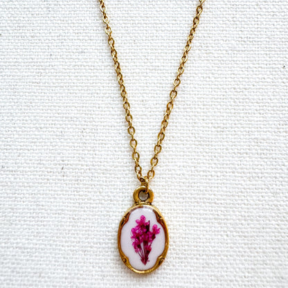 Emma Pressed Flower Necklace | Gold