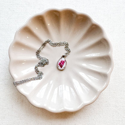 Emma Pressed Flower Necklace | Silver