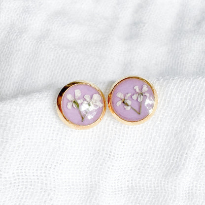 Emma Pressed Flower Earrings | Gold