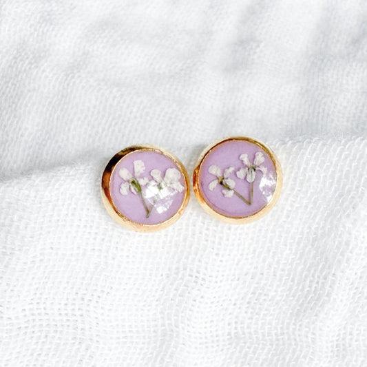 Emma Pressed Flower Earrings | Gold