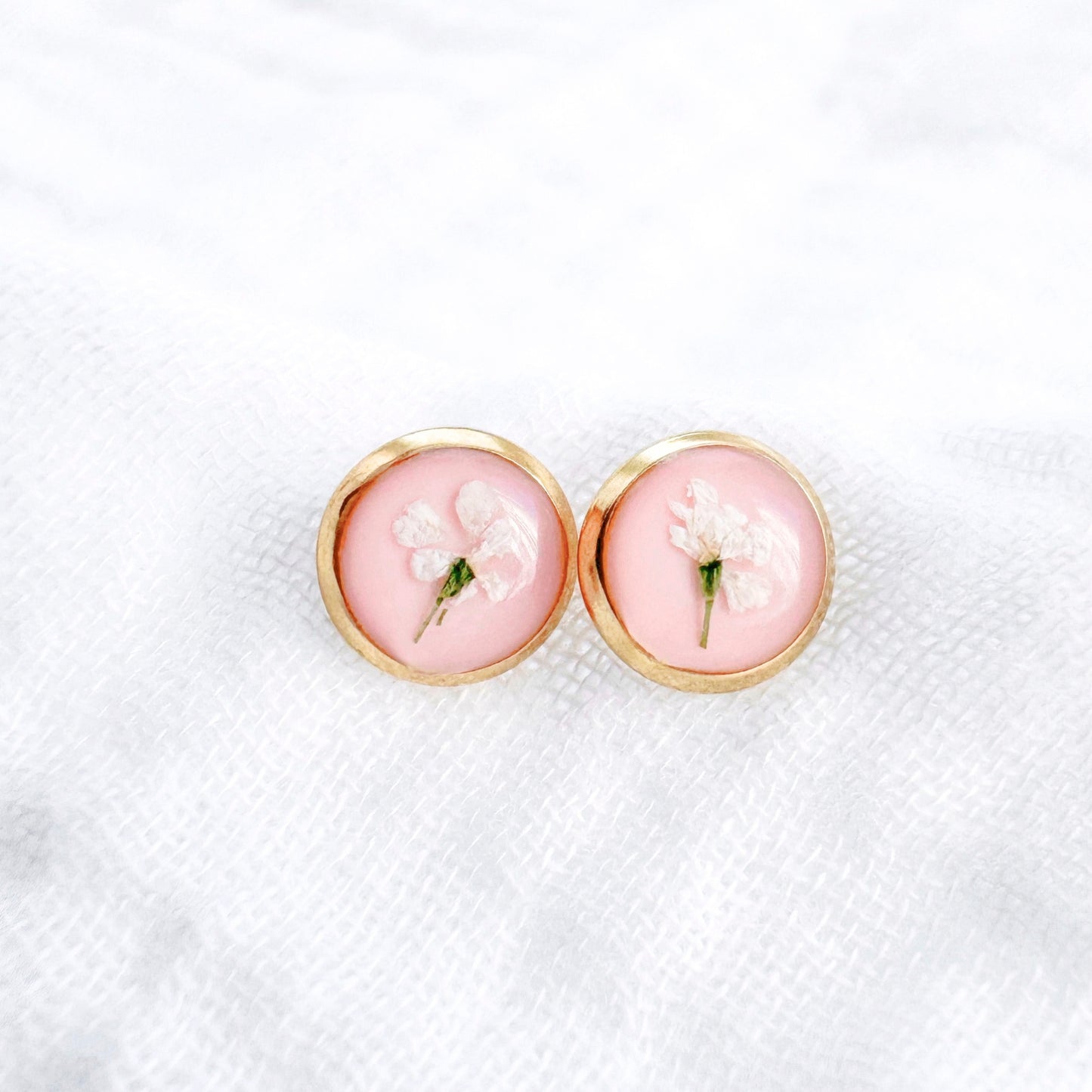Emma Pressed Flower Earrings | Gold