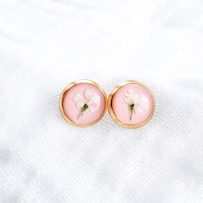 Emma Pressed Flower Earrings | Gold