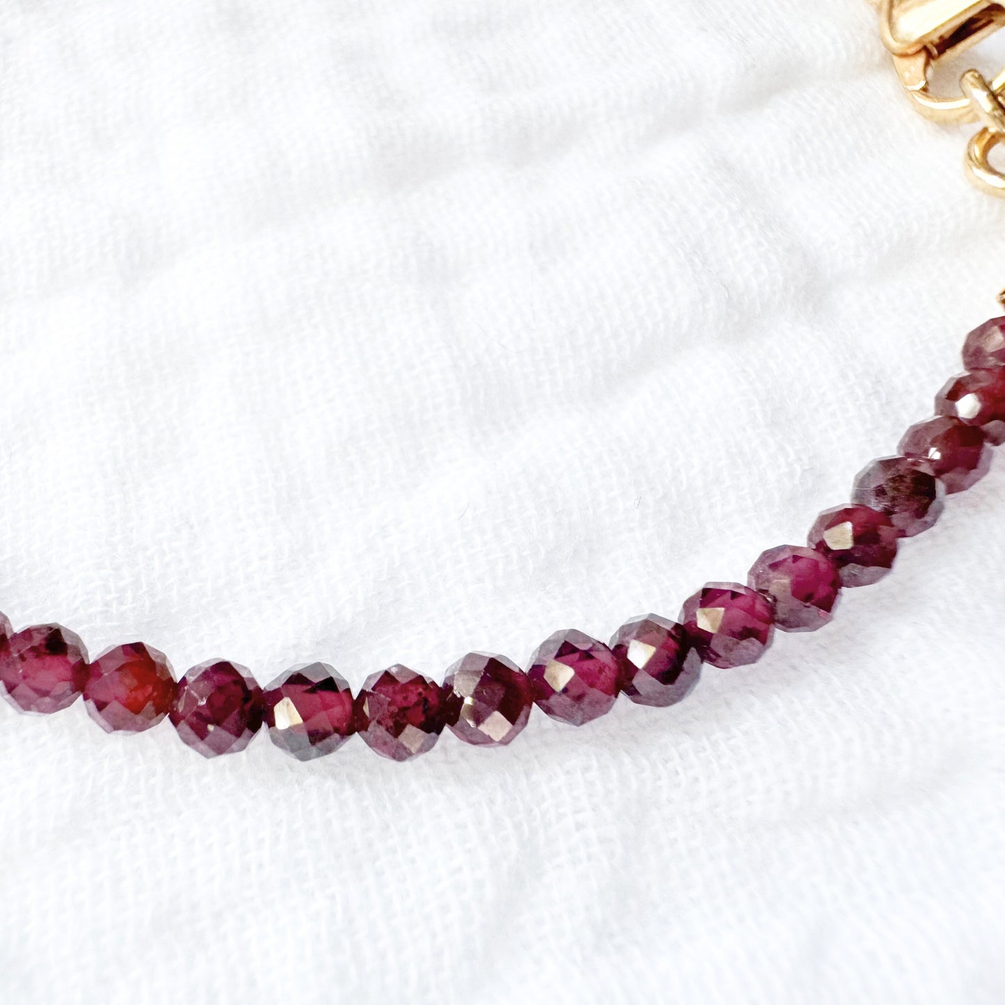 Garnet Gemstone Stacking Bracelet | Gold