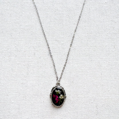 Flora Pressed Flower Necklace | Silver