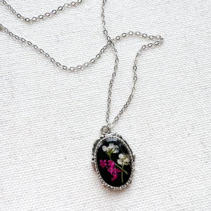 Flora Pressed Flower Necklace | Silver