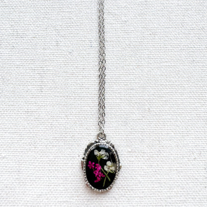 Flora Pressed Flower Necklace | Silver