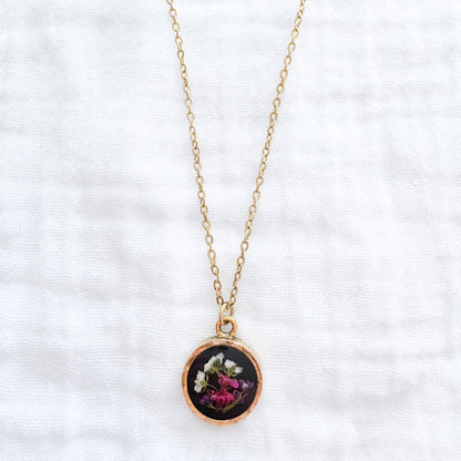 Flora Coin Pressed Flower Necklace | Gold