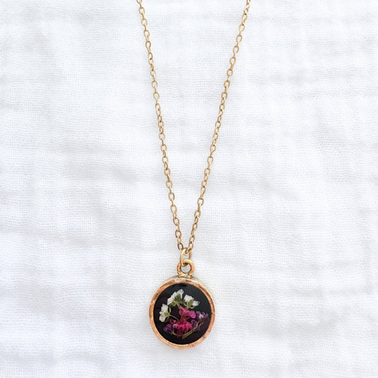 *Custom* Lydia Coin Pressed Flower Necklace | Gold