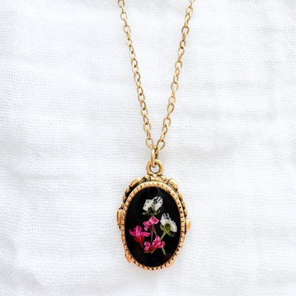 Flora Ornate Pressed Flower Necklace | Gold