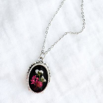 Flora Pressed Flower Necklace | Silver