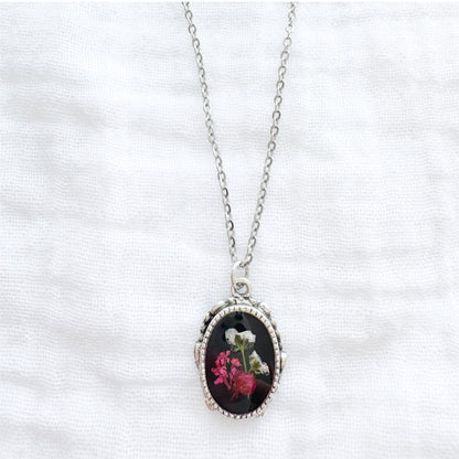 Flora Pressed Flower Necklace | Silver