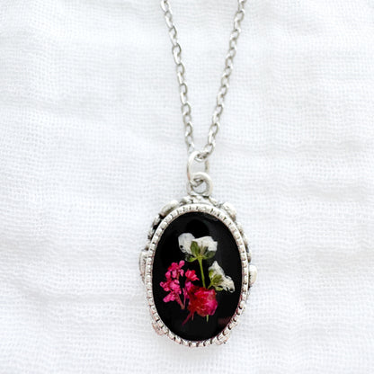 Flora Pressed Flower Necklace | Silver