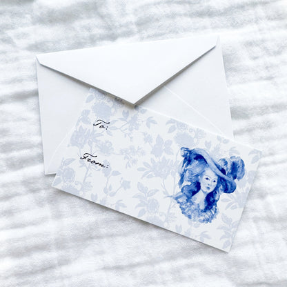 Toile French Lady | Mini Gift Tag, Enclosure Card With Envelope