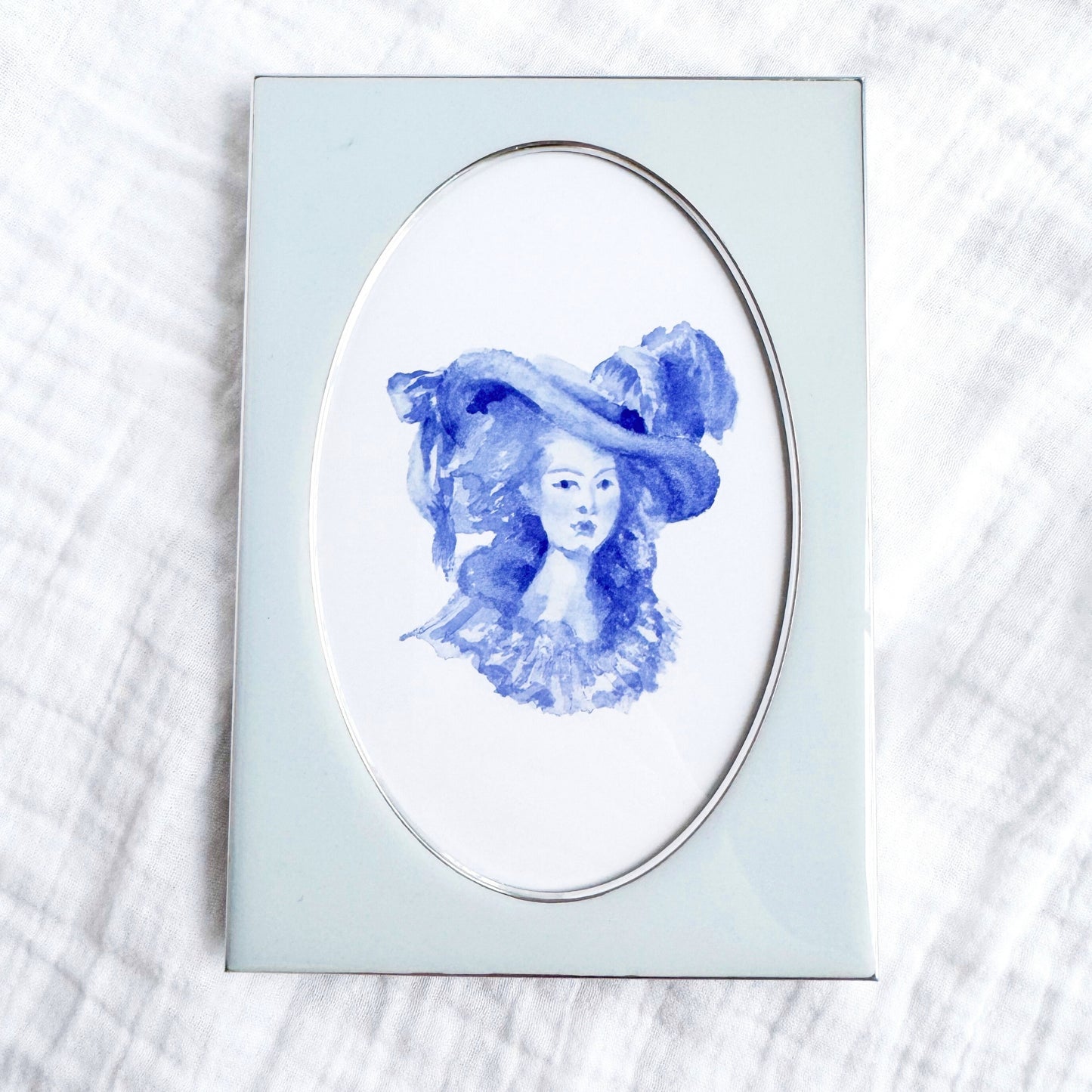 French Lady Watercolour Fine Art Print