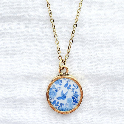Toile d'oiseaux Coin Necklace | Gold