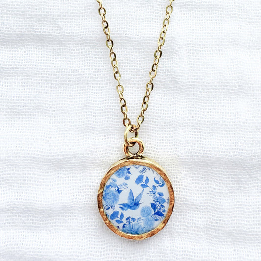 Toile d'oiseaux Coin Necklace | Gold