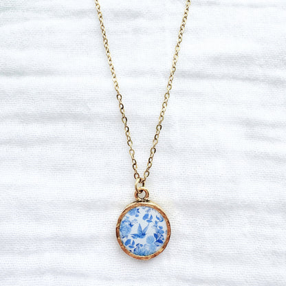 Toile d'oiseaux Coin Necklace | Gold