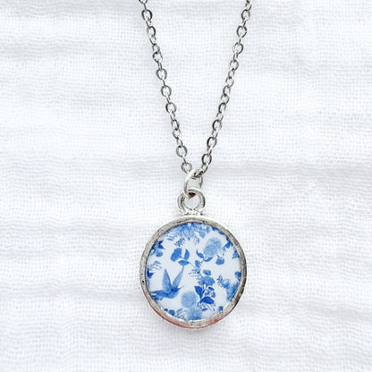 Toile d'oiseaux Coin Necklace | Silver
