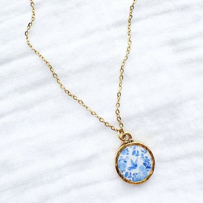 Toile d'oiseaux Coin Necklace | Gold
