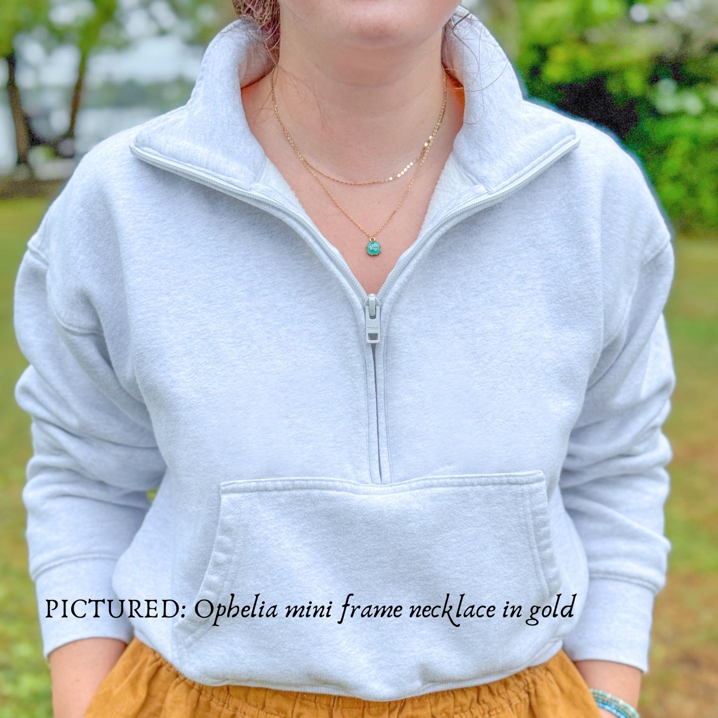 Ophelia Mini Ornate Pressed Flower Necklace | Silver