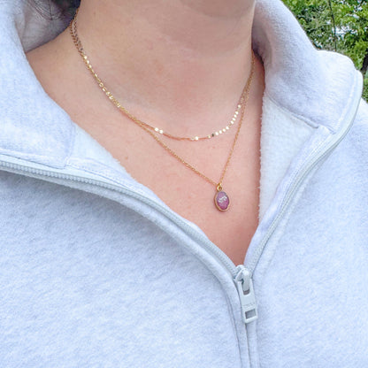 Enid Mini Ornate Pressed Flower Necklace | Gold