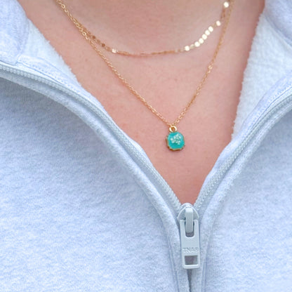 Ophelia Mini Frame Pressed Flower Necklace | Gold