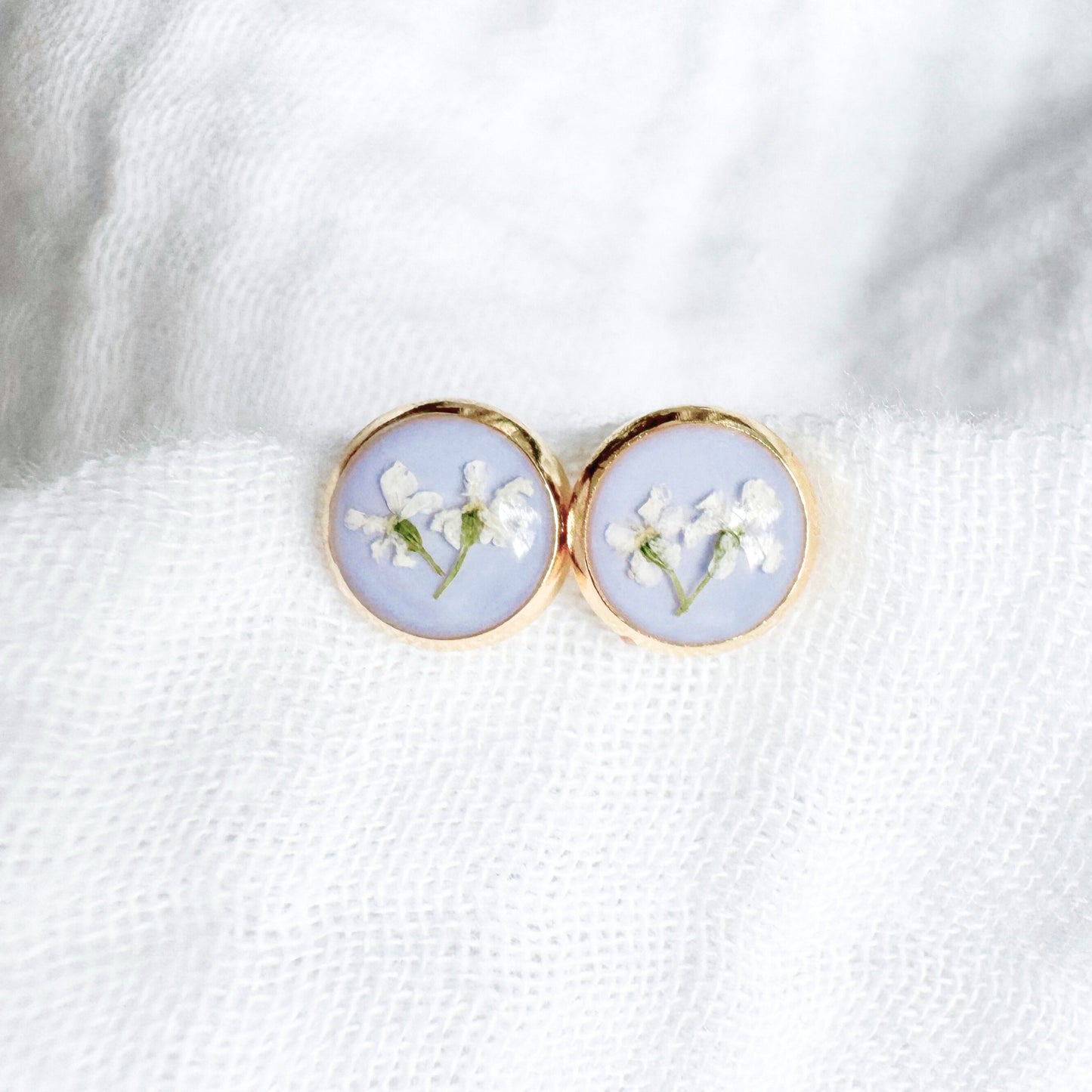 Grace Pressed Flower Earrings | Gold