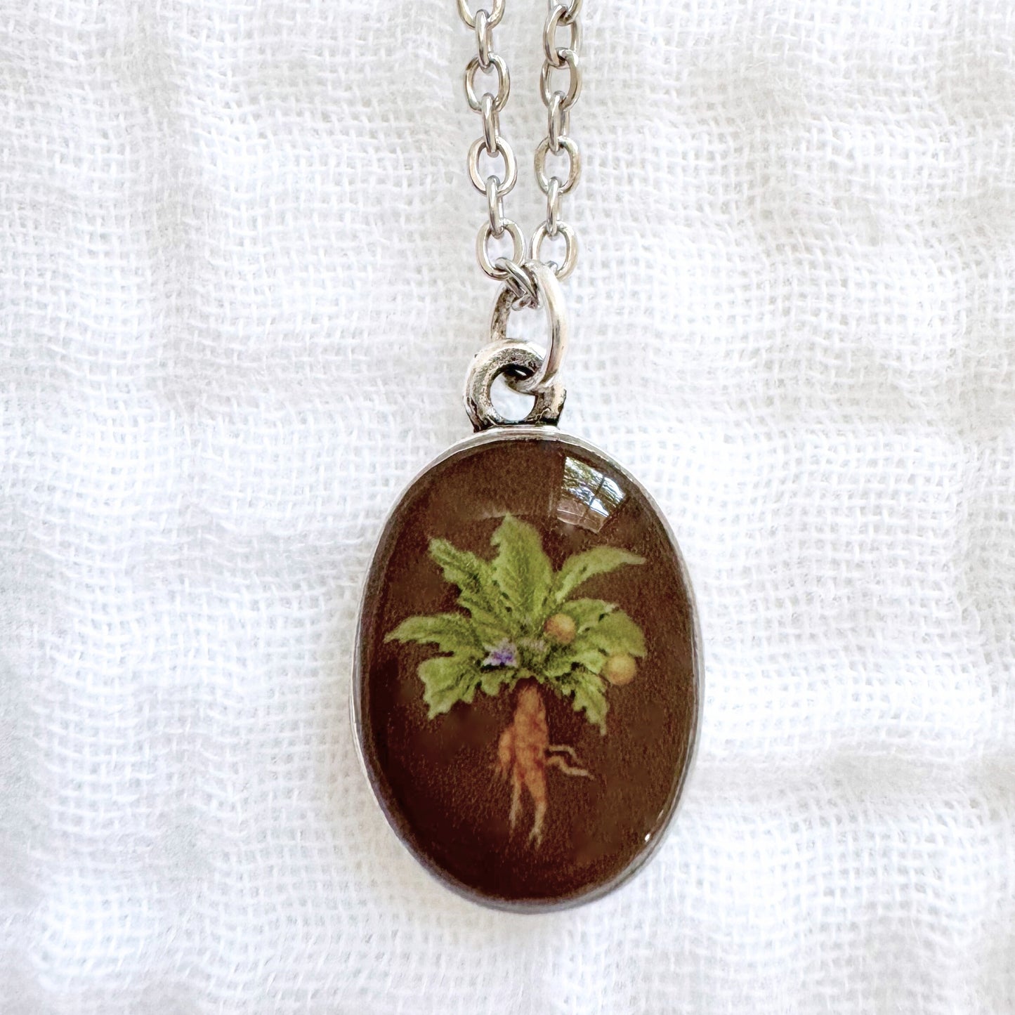 Mandrake Classic Oval Necklace | Silver