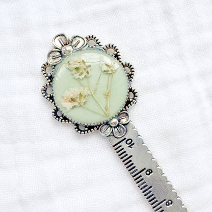 Heather Pressed Flower Bookmark | Silver