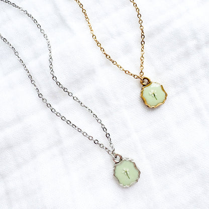 Heather Mini Frame Pressed Flower Necklace | Gold