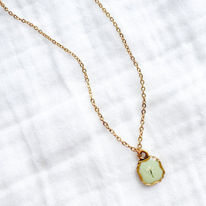 Heather Mini Frame Pressed Flower Necklace | Gold
