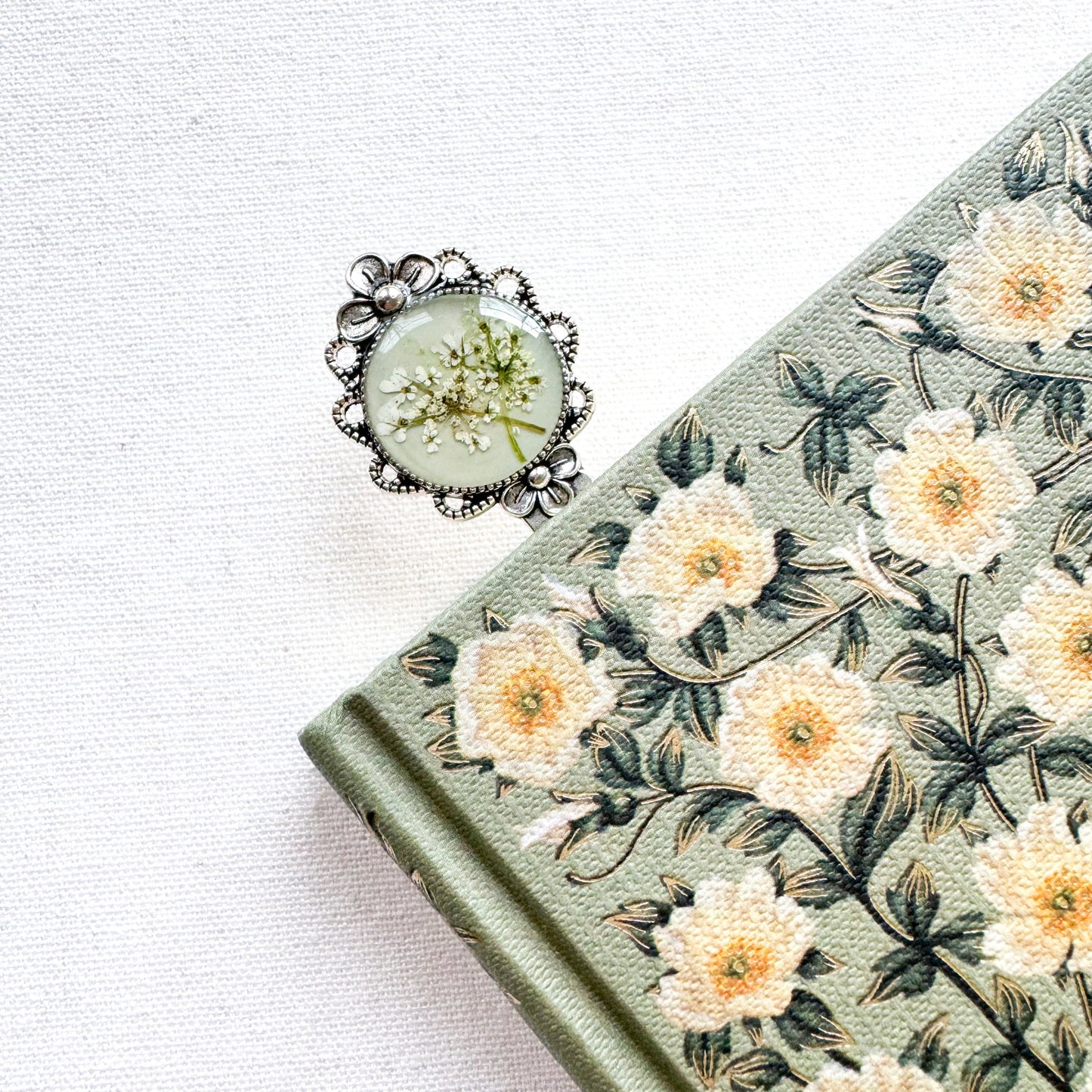 Heidi Pressed Flower Bookmark | Silver