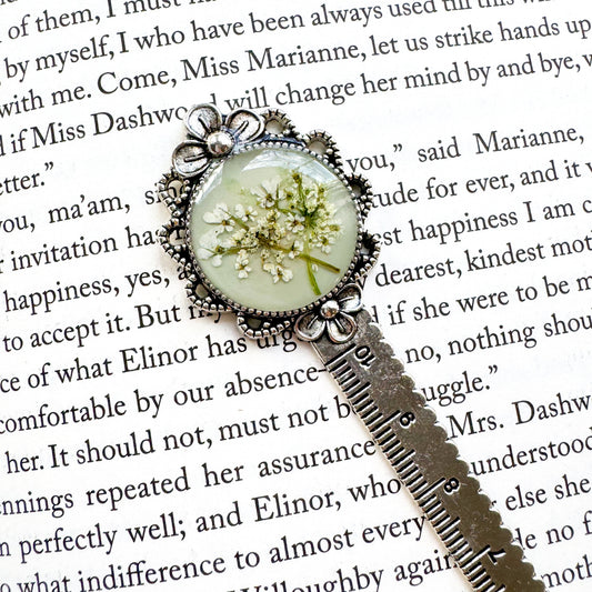Heidi Pressed Flower Bookmark | Silver