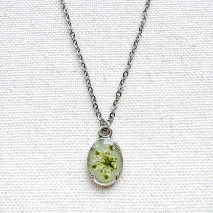 Heidi Pressed Flower Necklace | Silver