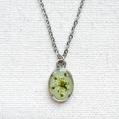 Heidi Pressed Flower Necklace | Silver
