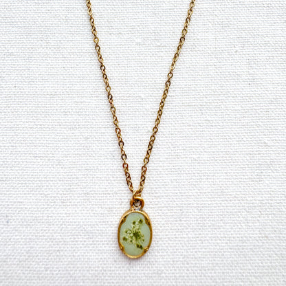 Heidi Pressed Flower Necklace | Gold