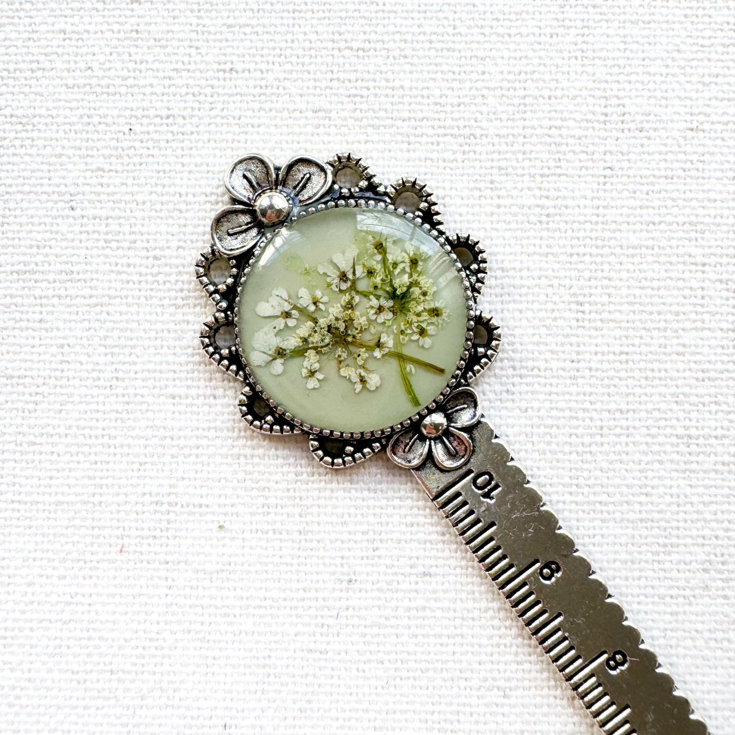 Heidi Pressed Flower Bookmark | Silver